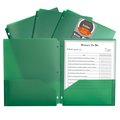 C-Line Products TwoPocket Heavyweight Poly Portfolio Folder with ThreeHole Punch, Green, 25PK 33933-BX